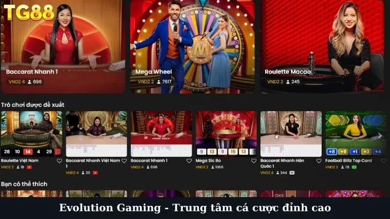 Evolution Gaming - Trung tâm cá cược đỉnh cao