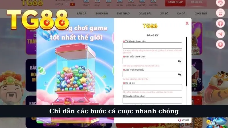 Chỉ dẫn các bước cá cược nhanh chóng 