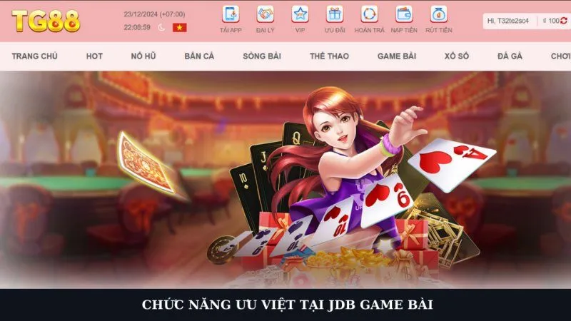 Trọn gói với các chức năng sở hữu công nghệ cao tại JDB game bài