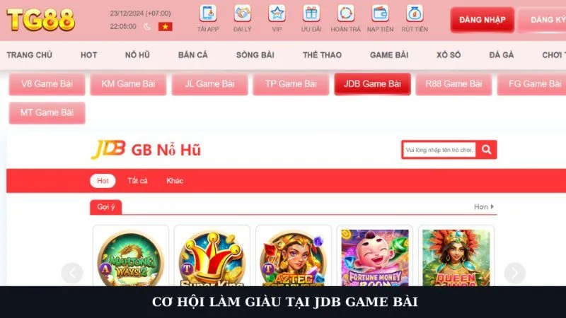 Bùng nổ doanh thu mang tiền về túi cùng JDB game bài