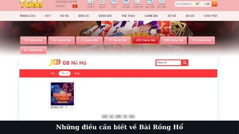 Những điều cần biết về Bài Rồng Hổ