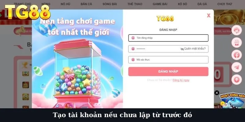 Tạo tài khoản nếu chưa lập từ trước đó