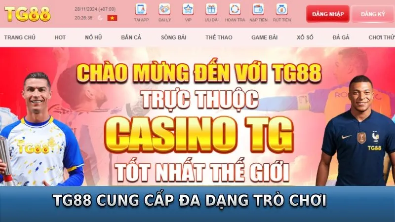 Nhà cái TG88 hiện cung cấp kho game đồ sộ