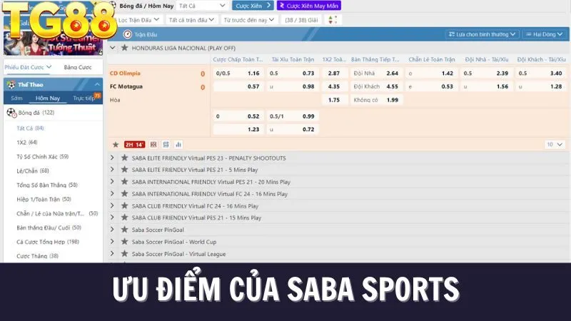 Vì sao nên chọn SABA Sports tại TG88?